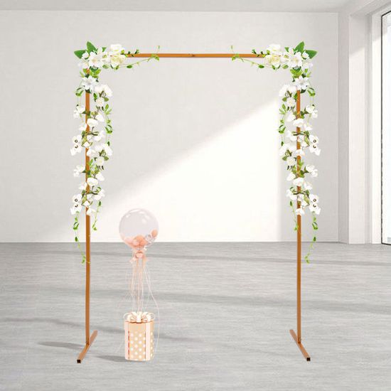 Arche De Mariage, 2,1 X 1,5 M, Pour Cérémonie De Mariage Avec Base De Pieds, Cadre Carré En Métal Pour Mariage, Fête, Mariage, Jardin, Extérieur, Arche Rectangulaire Pour Décoration De Ballons