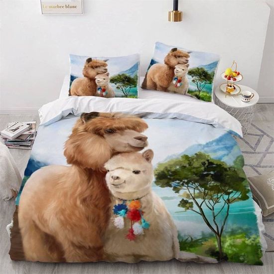 Capybara Housse De Couette 2 Pièces - Parure Lit Animaux Mignons Microfibre Avec Taie D'Oreiller Single 135x200cm