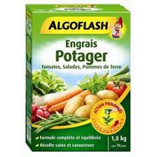 Engrais Algoflash Spécial Potager - Tomates, Salades, Pommes De Terre, Action Prolongée 1,8 Kg