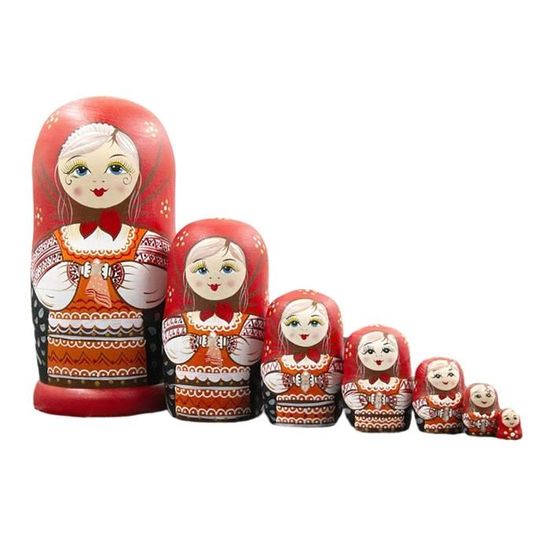 poupées russes matriochka cadeaux souvenirs Pâques HEALLILY Lot de 6 poupées russes gigognes en bois non peintes à faire soi-même Nouvel An poupées empilables pour enfants 