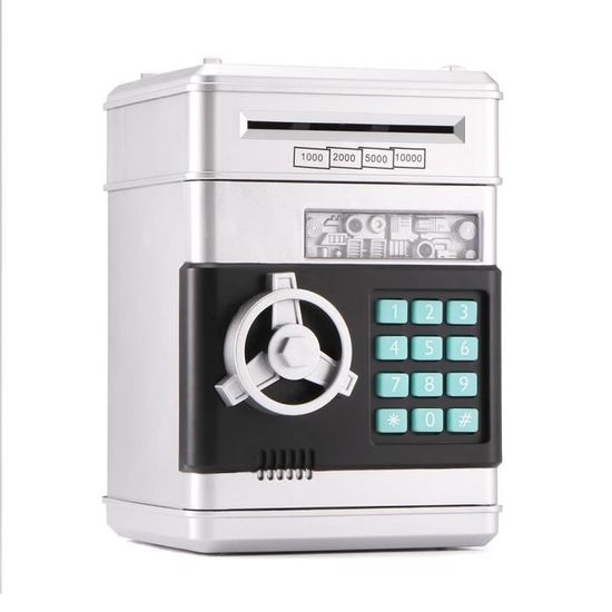 Argent Tirelire électronique avec mot de passe ATM, coffre-fort pour pièces de monnaie, dépôt automatique, bi