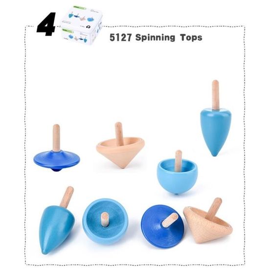 Lot de 20 toupies en bois pour enfants - Kit de construction pour Lot de 20 toupies en bois pour enfants - Kit de construction pour