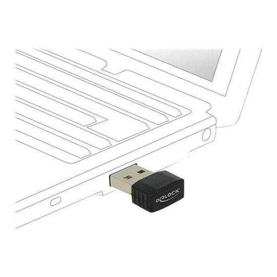 DeLOCK  12461 carte réseau WLAN 433 Mbit/s ( USB 2.0 Dual Band WLAN ac/a/b/g/n Nano Stick - Netzwerkadapter - USB 2.0 - 802.11ac - S