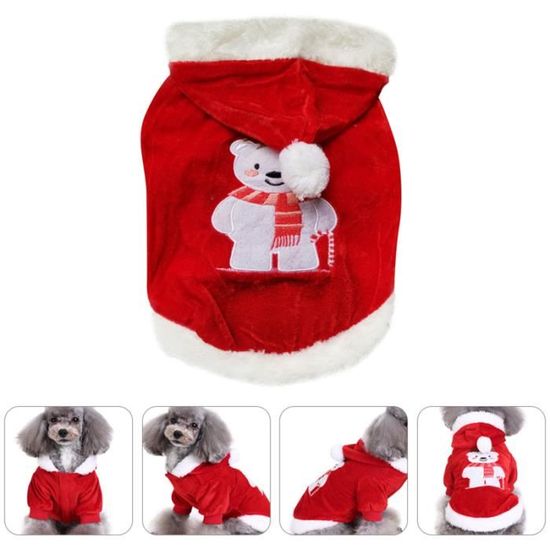 1 pc Pet Vêtements De Noël Chien À Capuche Costume Chiot Manteau Fournitures Pour Animaux manteau - blouson vetement - accessoire