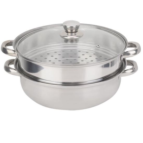 Cuiseur vapeur,Casserole ronde multifonction en acier inoxydable, support de cuisson, dessous de