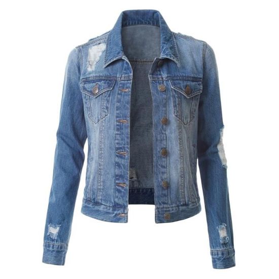 Veste en deals jean femme troué