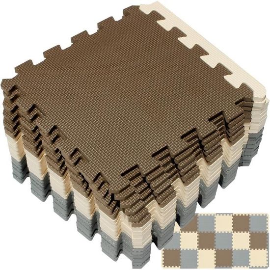 Tapis Puzzle En Mousse Skrsila – 18 Dalles 30x30 Cm, épais 1,2 Cm, Imperméable, Antidérapant, Pour Bébé Et Salle De Jeux
