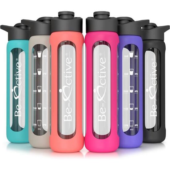 Lot De 2 Bouteilles Tupperware 1000 Ml – Couvercle Rabattable, étanches Et Colorées