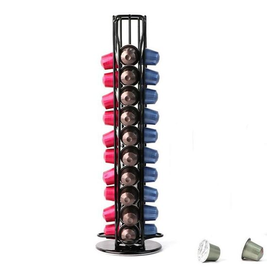 Porte-Capsules Dolce Gusto Castell Deco - Blanc Verre/Métal - Range 40 Capsules - Gain De Place