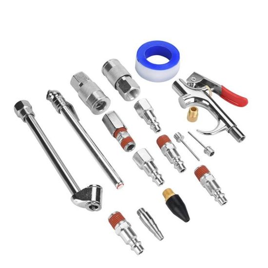 Lot De Raccords De Tuyauterie Laiton Pour Compresseur Air + Jauges Weiss - Mixte CVC