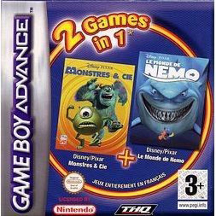 2 Games In 1 Monstres & Cie + Le Monde De Nemo