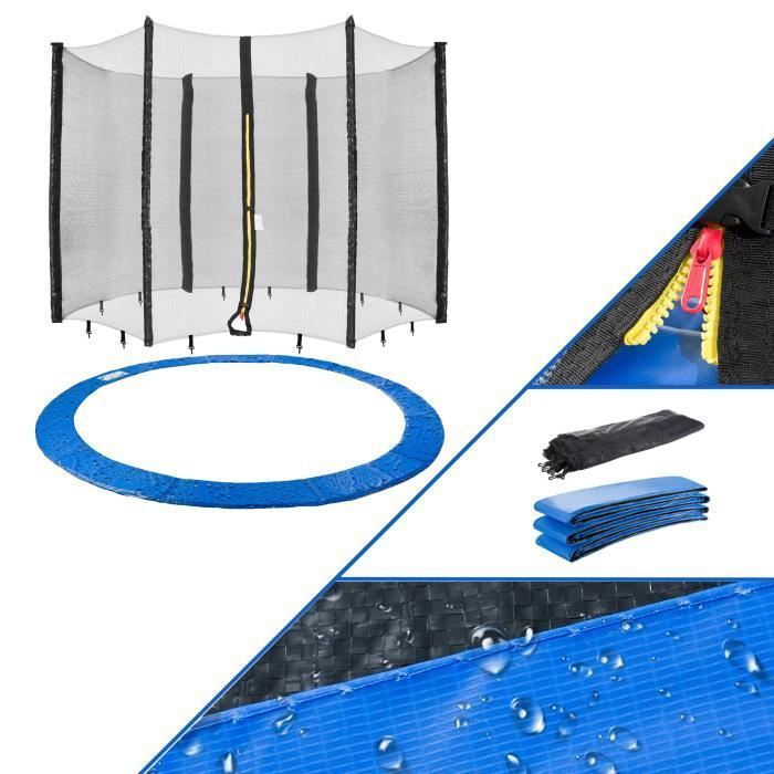 AREBOS Coussin de Protection pour Trampoline 305 cm + Filet pour 6 tiges