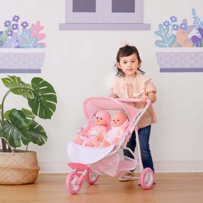 Olivia's Little World Double Poussette De Poupées Rose 'Twinkle Stars' OL-00012