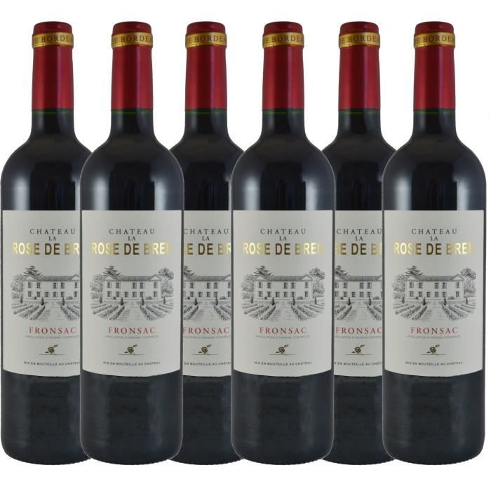 Château La Rose de Bren 2017 - Fronsac AOC - vin rouge de Bordeaux - lot de 6 bouteilles.
