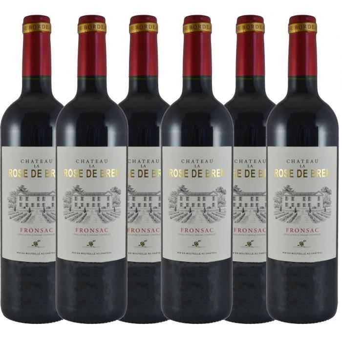 Château La Rose de Bren 2017 - Fronsac AOC - vin rouge de Bordeaux - lot de 6 bouteilles.