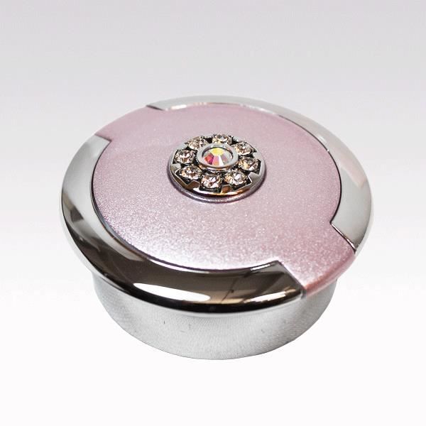 Boite pilulier ronde rose swarovski elements