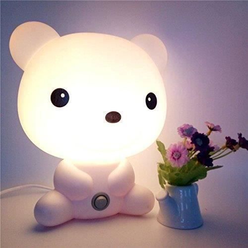 KING LED Lampe Enfant Adulte,Lampe Chevet,Lampe Table,Lampe Nuit,Lampe Réveil Veuilleuse en forme Ourson Lumière Douce Protection