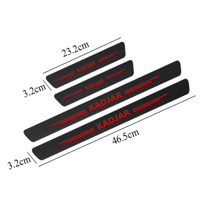 Accessoires auto intérieurs,Autocollants de protection pour seuil de porte de voiture, 4 pièces, pour Renault - Type KADJAR red