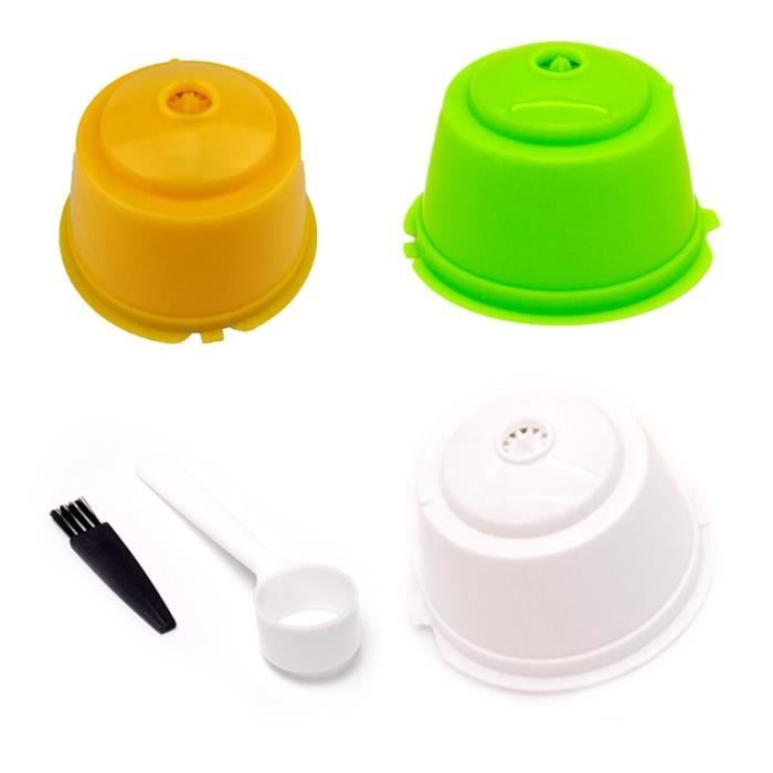 Café Filtres,3 pièces ensemble Dolce Gusto Capsule filtre à café réutilisable rempli manuellement - Type Yellow Green White