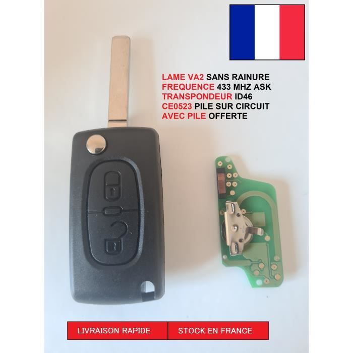 cle télécommande 2 boutons CE0523 VA2 pr Citroen C4 C5 Picasso Peugeot 307 407