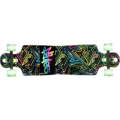 No rules Longboard ABEC 7, Neon, roues lumineuses