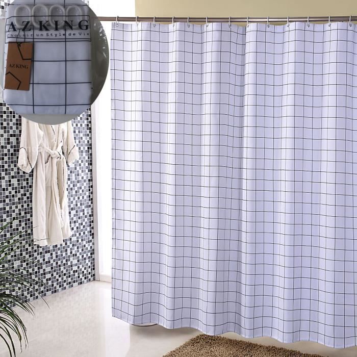 Rideau De Bain Lavable De Taille 180 0 Cm X 200 0 Cm Bleu Marine Idesign Rideau De Douche Rideau Douche En Polyester Impermeable Avec Ourlet Renforce Rideaux Cuisine Maison