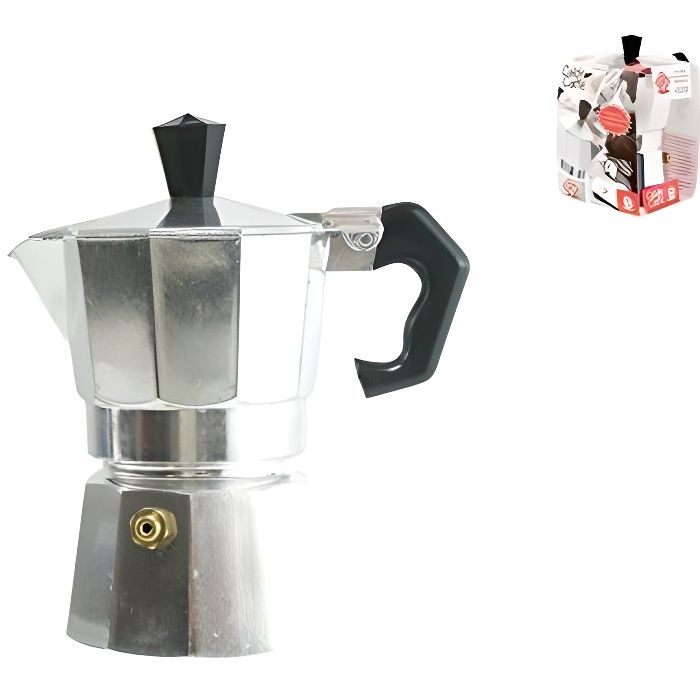 Bialetti 8003512146619 - ELECTROMENAGER - CAFETIERE - Café Chaud Cafetière Expresso 3 Tasses Aluminium Gris 15 x 8,5 x 15,5 cm