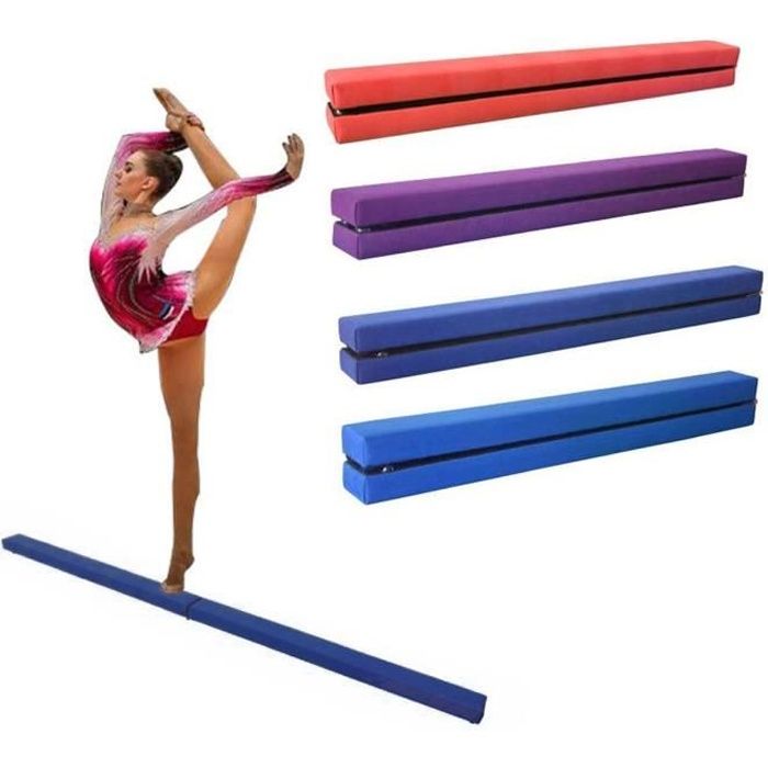 Dripex 210cm Poutre d'équilibre de Gymnastique Pliante Enfants Formation Poutre pour l'exercice de Gym à Domicile-Bleu Foncé