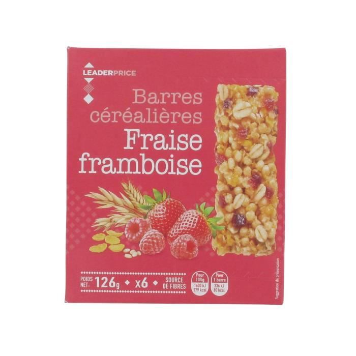 Barres céréalières fraise framboise x6 - 126g
