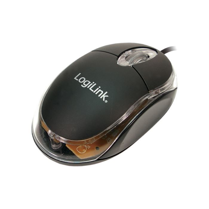 Mini-souris optique USB avec LED LogiLink noir (ID