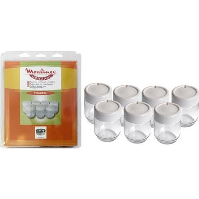 A14A03. LOT DE 7 POTS YAOURTIERE MOULINEX