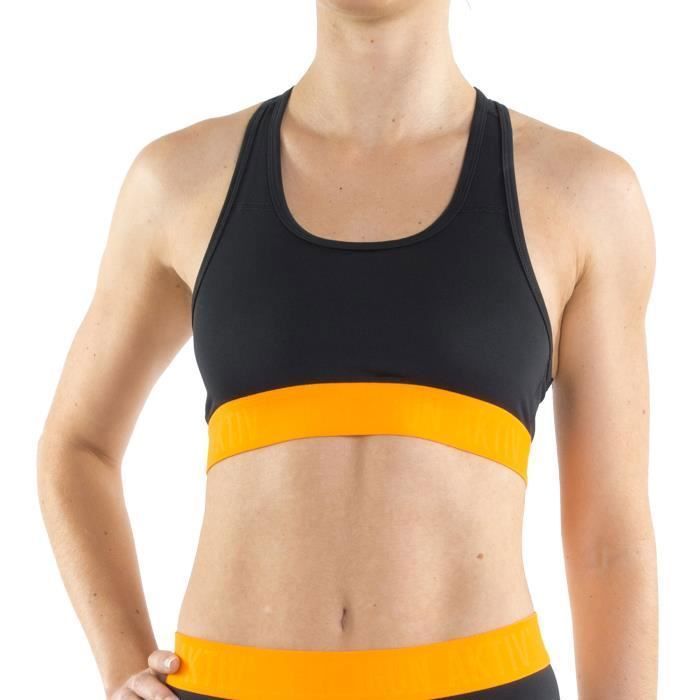 FREEGUN brassière de sport pour femme en noir - orange