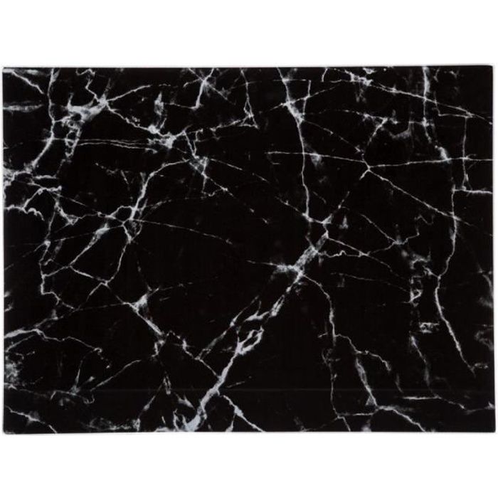 Planche à Découper en Verre -Marbre- 40cm Noir