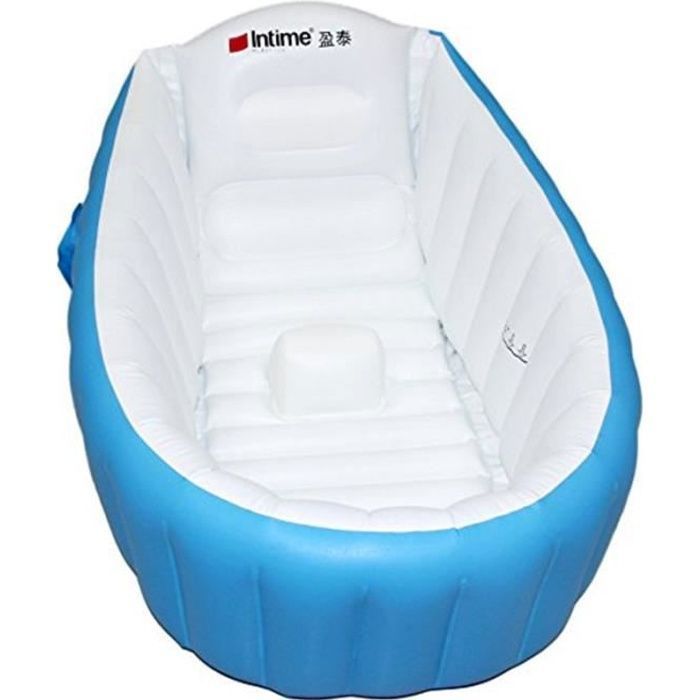 Baignoire Gonflable, Piscine Gonflable, Bassine pour Enfant et Bébé(pour 0-4 ans),Sécurité et Portable avec gonfleur(Bleu)