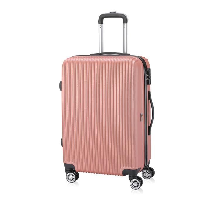 Valise vendu seul - -Economy- Valises Rigideen Roulettes Pivotantesen différentes couleurs et tailles - SAMAX - XL Doré rose