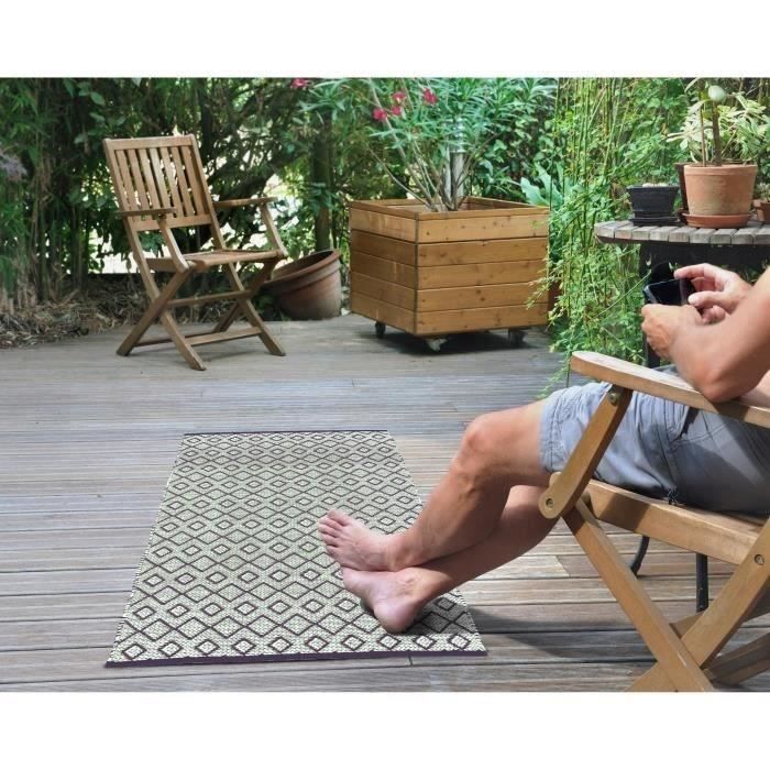 SOLYS Tapis d'extérieur - PVC - 140 x 70 cm - Bleu marine