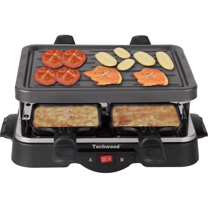 TECHWOOD TRA-44 Appareil à raclette 4 personnes - Noir