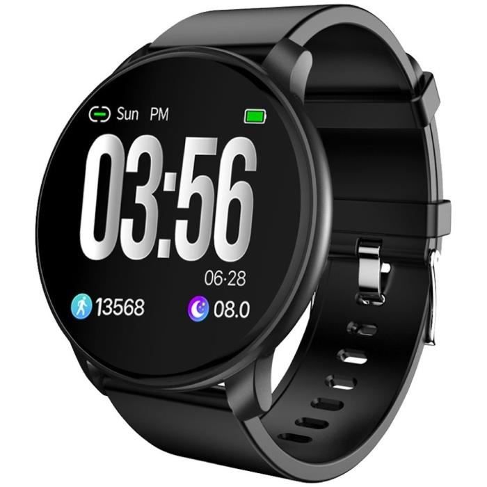 SF+ Montre connectée - Smartwatch élégante - Multisports - Cardio - Bluetooth - Waterproof - Noir