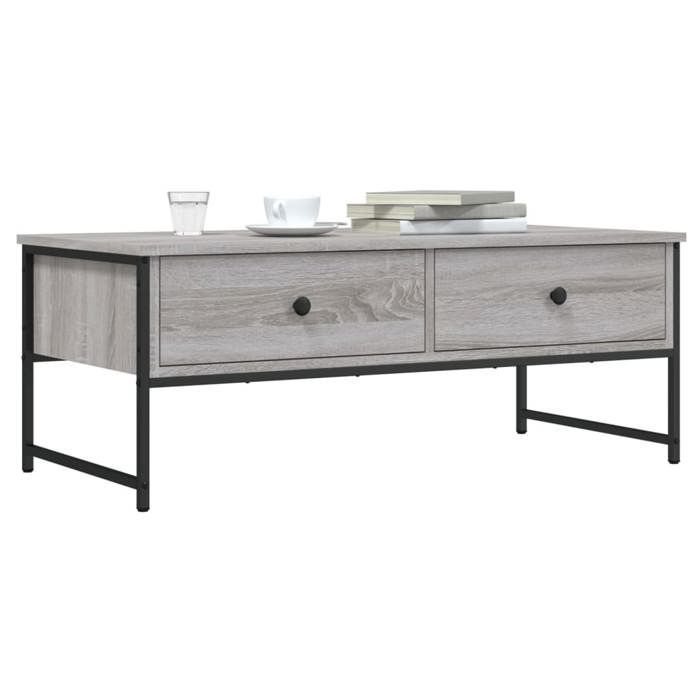 vidaXL Table basse sonoma gris 101x49x395 cm bois dingénierie 837740
