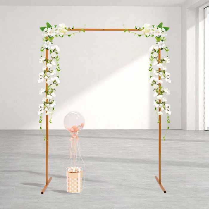 Arche De Mariage Rectangulaire En Fer Blanc - Structure 2x2 M, Autoportante | Pour Décoration De Fond De Cérémonie, Fête