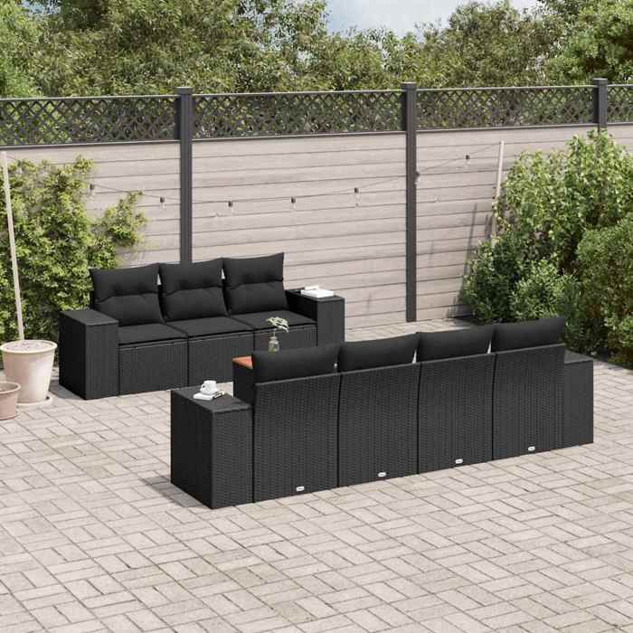 vidaXL Salon de jardin 8 pièces Résine tressée - vue 4