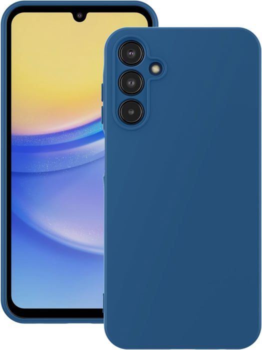 Coque pour Samsung Galaxy A15 Liquid Silicone Case Silicone Antichoc Épaissi avec Doublure en Microfibre Protection - Bleu