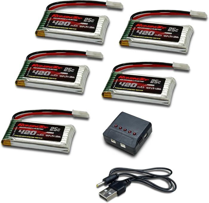 Chargeur 6 En 1 Pour Batteries Drone Syma X5C - Charge Jusqu'à 6 Batteries Li-Po 3.7V En Même Temps - Câble USB, Protection Surcharge