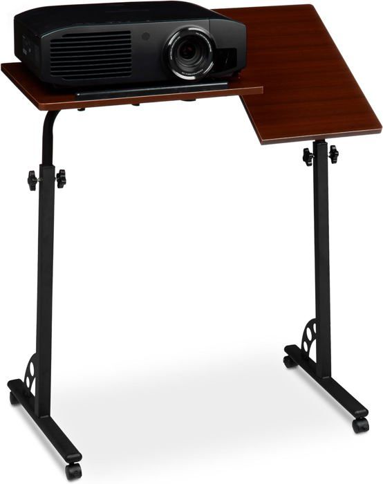 table ordinateur portable hxlxp: 110 x 80 x 50 cm hauteur réglable roulettes table bout de canapé table de lit bureau.[z397]