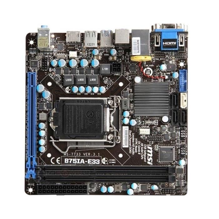 Carte mère MSI B75IA-E33 Intel B75 LGA 1155 2xDDR3 SDRAM 16 Go Mini ITX - Msi