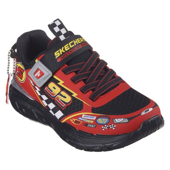 Skechers Baskets enfant - SKECHERS - Tracks - Rouge - Semelle intérieure matelassée - Tige synthétique et maille