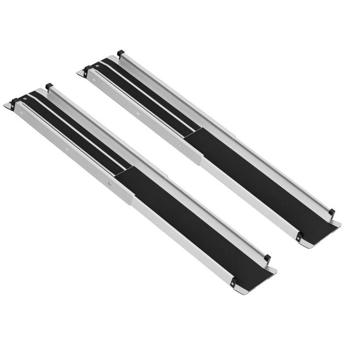 Comparer les prix de 2PCS Rampes fauteuil roulant HOMCOM antidérapantes en aluminium - longueur ajustable 3 niveaux 75/100/122CM charge max. 272KG