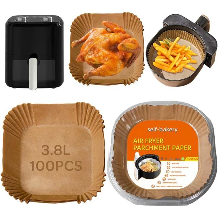 Papier Sulfurisé Friteuse Ninja 125 Feuilles - Compatible Airfryer Dual Zone Feuilles Cuisson Ninja Airfryer Papier Sulfurisé Friteuse Ninja 125 Feuilles - Compatible Airfryer Dual Zone Feuilles Cuisson Ninja Airfryer