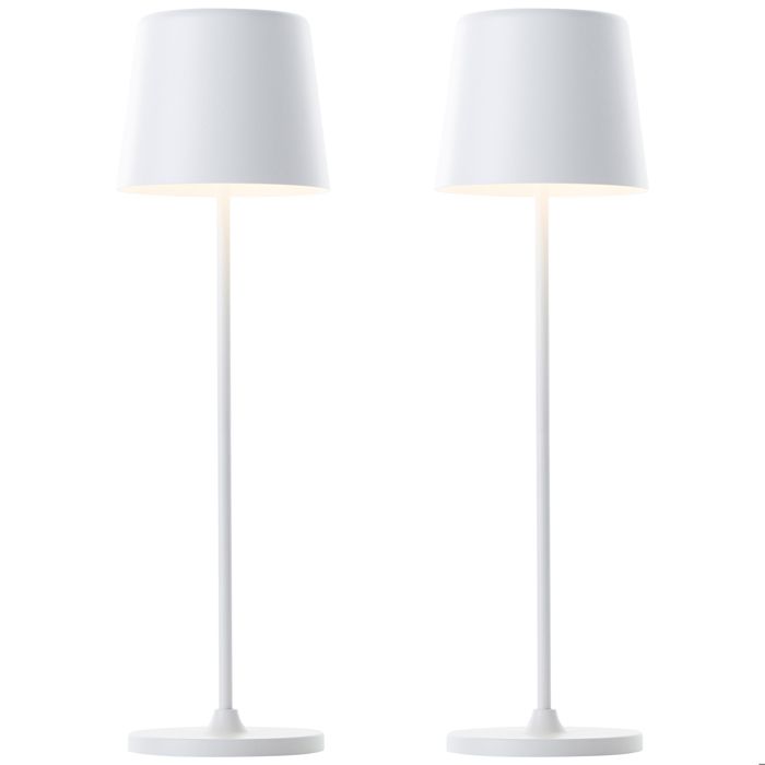 KAAMI lot de 2 lampes de jardin extérieures LED intégrée 2W blanc mat