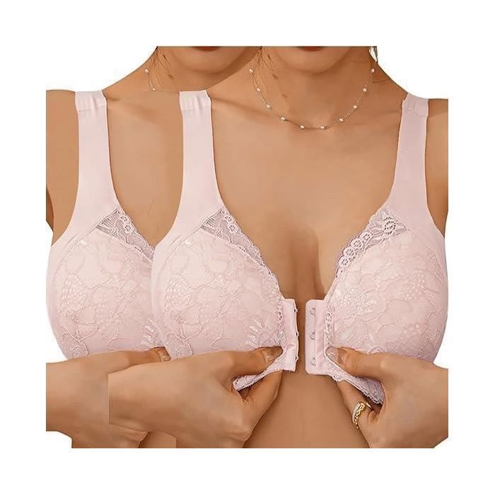 2PCS Soutien Gorge Ouvert Devant sans Armature Soutiens-Gorge de Sport